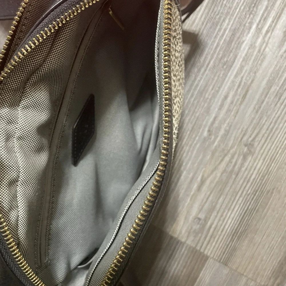 FOSSIL Elle Cheetah Camera‎ Crossbody Bag Cowhide Calf Hair Leather Monogram